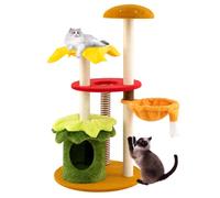 Costway 117 Cm Tall Modern Cat Tree Multi-Level Kitten Tower W/ Hanging Basket Bed Condo