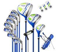 COSTWAY 12 Pieces Complete Golf Clubs Set for Men Women, Golf Club Package Set with 460CC #1 Driver, #3 Fairway and #5 Hybrid, #5#6#7#8#9#P #S Irons & Putter, Rain Hood, Right Hand (Blue)
