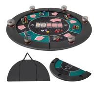 Costway 120 CM 6-Player Foldable Poker Table Top Casino w/ Carrying Bag-Green in Green COSTWAY Green