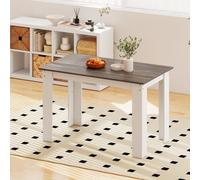 Costway 120 X 70 Cm Dining Table For 4-6 People Wooden Rectangular Dinette Table-White & Walnut