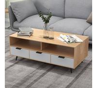 Costway 120cm Center Table Coffee Table with Storage in Natural COSTWAY Natural
