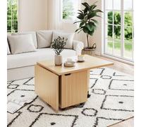 Costway 120cm Extendable Center Table Foldable Coffee Table w/Storage in Light Oak COSTWAY Light Oak