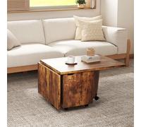 Costway 120Cm Extendable Center Table Foldable Coffee Table W/ Storage-Walnut