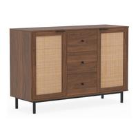 Costway 120cm Sideboard Buffet Cabinet Coffee Bar Table w/2 Doors & 3 Drawers in Brown COSTWAY Brown