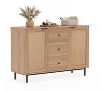 Costway 120cm Sideboard Buffet Cabinet Coffee Bar Table w/2 Doors & 3 Drawers in Natural COSTWAY Natural