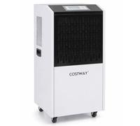 COSTWAY 120L/Day Commercial Dehumidifier with Drain Hose, 500㎡ Coverage | Industrial Air Dehumidifiers Building Dryer, 24H Timer, Auto Defrost, Memory Starting, Wheels & Handle for Basement, Garage