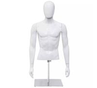 Costway 123cm Men Plastic Model Male Mannequin with Iron Stand in White COSTWAY White