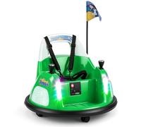 COSTWAY 12V Bumper Car, 360° Spin Kids Electric Ride on Car (Green) | with Remote Control, Music, Lighting Modes, Wireless Connection & Safety Belt, Battery Powered Ride on Toy for 18-72 Months