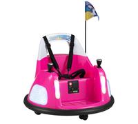COSTWAY 12V Bumper Car, 360° Spin Kids Electric Ride on Car(Pink) | with Remote Control, Music, Lighting Modes, Wireless Connection & Safety Belt, Battery Powered Ride on Toy for 18-72 Months