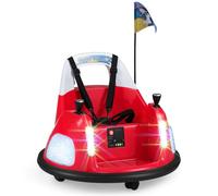 COSTWAY 12V Bumper Car, 360° Spin Kids Electric Ride on Car(Red) | with Remote Control, Music, Lighting Modes, Wireless Connection & Safety Belt, Battery Powered Ride on Toy for 18-72 Months