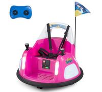 COSTWAY 12V Bumper Car, 360° Spin Kids Electric Ride on Car with Remote Control, Music, Lighting Modes, Wireless Connection & Safety Belt, Battery Powered Ride on Toy for 18-72 Months (Pink)