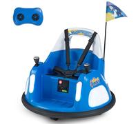 COSTWAY 12V Bumper Car, 360° Spin Kids Electric Ride on Car with Remote Control, Music, Lighting Modes, Wireless Connection & Safety Belt, Battery Powered Ride on Toy for 18-72 Months (Navy)
