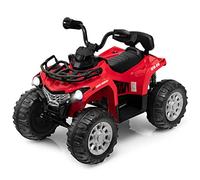 COSTWAY 12V Electric Kids Quad Bike, Battery Powered Ride on Car ATV with Headlights, Music, MP3, Storage Basket, Backward Function, for Boys and Girls Aged 3-8 Years (Red)