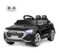 COSTWAY 12V Electric Kids Ride on Car, Licensed Audi Toy Vehicle with Remote Control, LED Headlight, Music, Battery Powered Ride on Gift for Boys Girls (Black)
