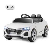 COSTWAY 12V Electric Kids Ride on Car, Licensed Audi Toy Vehicle with Remote Control, LED Headlight, Music, Battery Powered Ride on Gift for Boys Girls (White)