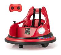 COSTWAY 12V Kids Bumper Car, 360 Degree Rotation Spin Ride on Cars with Remote Control, Dual Joysticks, 5 Light Effects, Music, Wireless Connection, Electric Ride on Toy for 3+ Years Old (Red)