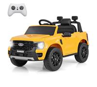 COSTWAY 12V Kids Electric Ride on Car with Remote Control, Storage Basket, USB, Music, Light, Wireless and Power Display, Licensed Ford Ranger Battery Powered Toy Vehicle for Boys Girls