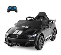 COSTWAY 12V Kids Electric Ride on Car with Remote Control, USB Port, Music, Light, Horn, Licensed Ford Mustang Shelby GT500 Battery Powered Toy Vehicle for Boys and Girls (Black)