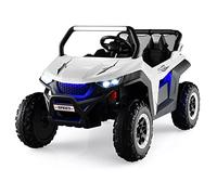 COSTWAY 12V Kids Electric Ride On UTV, 2-Seater Battery Powered Truck with Remote Control, Bluetooth, LED Light, Music, MP3/USB/FM, 4 Spring Suspension Wheels Vehicle Toy for Children (White)