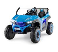 COSTWAY 12V Kids Electric Ride On UTV, 2-Seater Battery Powered Truck with Remote Control, Bluetooth, LED Light, Music, MP3/USB/FM, 4 Spring Suspension Wheels Vehicle Toy for Children (Blue)