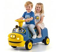 COSTWAY 12V Kids Ride on Car, 2-Seater Children Electric Vehicle (Blue) | with Height Adjustable Seat, Storage, Music, Story, Nursery Rhyme, Wireless Connection & Headlight, Toy Car for Boys Girls