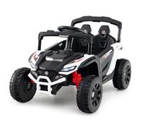 COSTWAY 12V Kids Ride on Car, Electric UTV Truck with Remote Control, LED Lights, Music, Horn, Forward/Backward Function, 2 Motors Battery Powered Vehicle Toy for 3+ Years Old (White)