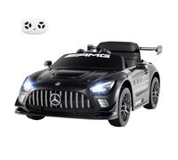 COSTWAY 12V Kids Ride on Car, Licensed Mercedes-AMG GT3 Electric Toy Vehicle with Remote Control, 3 Speeds, LED Lights, Music, Wireless, Transport Wheels, for Boys Girls Ages 3+ (Black)