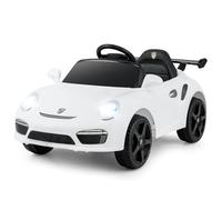 COSTWAY 12V Kids Ride on Car, Licensed Porsche Electric Toy Vehicle with Remote Control, LED Lights, Music, Horn, Wireless, Battery Powered Ride on Toy for Boys Girls Ages 3-8 (White)