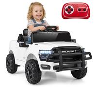 Costway 12V Kids Ride On Car Licensed Ram 3500 Electric Vehicle Remote Control White