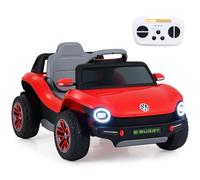 COSTWAY 12V Kids Ride on Car, Licensed Volkswagen Electric Vehicle with Remote, Storage, Horn, Music, Wireless Connection, Spring Suspension & LED Headlights, Battery Powered Ride on Toy (Red)