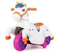 COSTWAY 12V Kids Ride on Toy, Electric Ride on Unicorn with Training Wheels, Horse Riding Mode, Music, Cute Riding Animal for Girls Boys (Colorful)