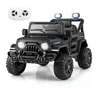 Costway 12V Kids Ride on Truck Battery Powered Toy Vehicle w/Remote Control in Black COSTWAY Black
