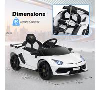 Costway 12V Licensed Lamborghini Kids Ride on Car Electric Vehicle-White in White COSTWAY White