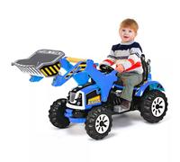 Costway 12V Powered Ride On Excavator Electric Motorized Truck Ride on Toy in Blue COSTWAY Blue