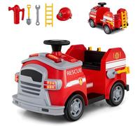 COSTWAY 12V Ride on Car, Electric Kids Fire Engine with Horn, Music, Lights, Firefighting Toys, 2 Motors Ride on Truck for Boys Girls 37-95 Months (Red)
