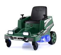 COSTWAY 12V Ride on Lawn Mower for Kids, 2 Motors Electric Car with 360° Twist and Turn, Dual Control Sticks, LED Lights, Outdoor Ride on Toy for 3-8 Years Old (Green)