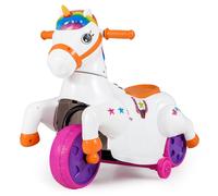 Costway 12V Unicorn Ride on Toy Ride on Pony Motorcycle with Training COSTWAY Multicolor
