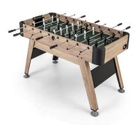 Costway 137cm Foosball Table Freestanding Games Table with 2 Balls & 26 Players in Natural COSTWAY Natural