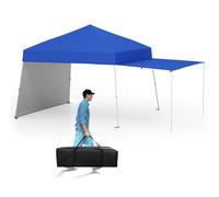 Costway 14 x 9.2 FT Outdoor Pop up Canopy Tent Easy Setup Sun Shelter in Blue COSTWAY Blue