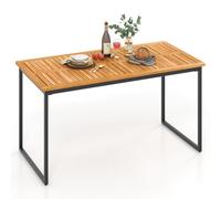 Costway 140 X 70Cm Rectangle Patio Table Acacia Wood Dining Table For 6 People