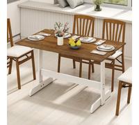 Costway 140 X 81 Cm Dining Table For 4-6 People Rectangular Kitchen Table With Trestle Base