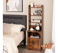 Costway 140Cm Tall Nightstand Bedside Table With 5 Open Shelf