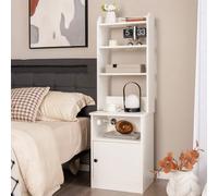 Costway 140Cm Tall Nightstand Bedside Table With 5 Open Shelf
