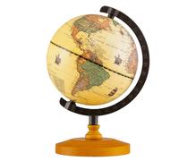 COSTWAY 14cm World Globe, Mini Rotating World Globes with Wooden Base, Geography Educational Learning Globe Desktop Decoration for Home Office School