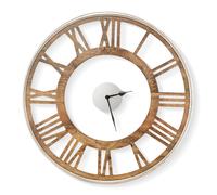Costway 15.5 Inch Silent Wall Clock Non-Ticking Large Decorative Modern Wall Clock in Natural COSTWAY Natural