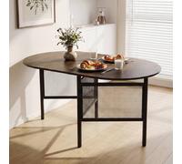 Costway 150 CM Folding Dining Table Industrial Console Table for 6-8 People in Brown COSTWAY Brown