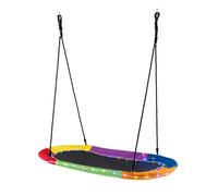 Costway 150 cm Saucer Swing w/ LED Lights 300 kg Platform Tree Swing in Black COSTWAY Black