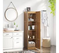 Costway 150 Cm Tall Storage Cabinet 4-Tier Freestanding Floor Cabinet-Natural