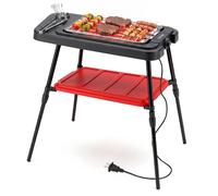 Costway 1500W Electric Grill 2-in-1 BBQ Grill w/Detachable Stand & Dual Plates in Black COSTWAY Black