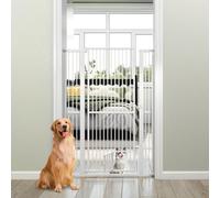 Costway 150Cm Extra Tall Pet Gate Heavy-Duty Metal Cat Gate W/ 77Cm-104Cm Wide Opening
